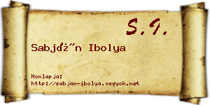 Sabján Ibolya névjegykártya