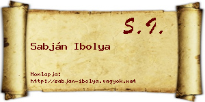 Sabján Ibolya névjegykártya