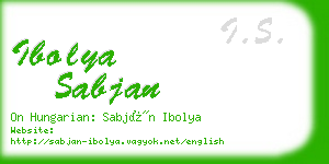 ibolya sabjan business card